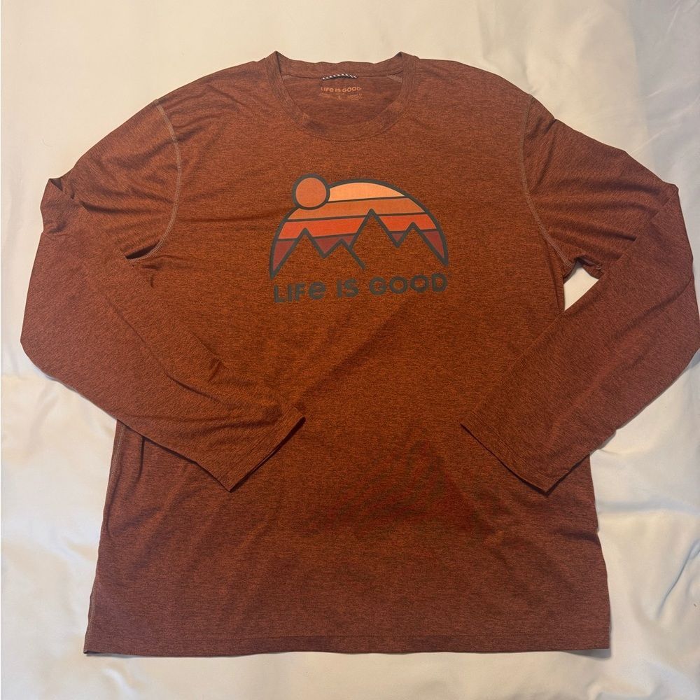 Life Is Good Rust Long Sleeve Tee